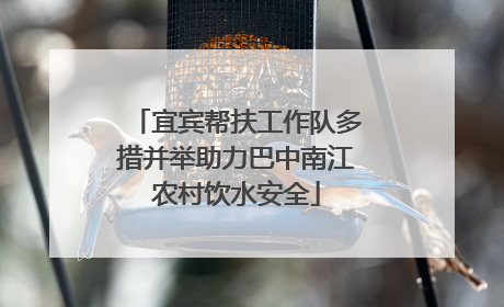 宜宾帮扶工作队多措并举助力巴中南江农村饮水安全