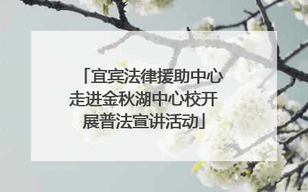 宜宾法律援助中心走进金秋湖中心校开展普法宣讲活动