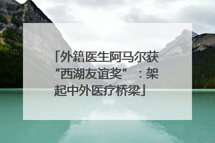 外籍医生阿马尔获“西湖友谊奖”：架起中外医疗桥梁