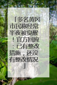 多名黄冈市民称经常半夜被臭醒！官方回应：已有整改措施，还没有整改情况