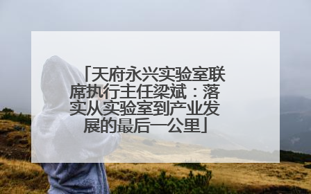 天府永兴实验室联席执行主任梁斌：落实从实验室到产业发展的最后一公里