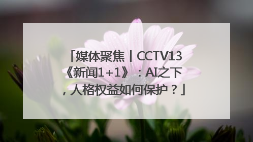媒体聚焦丨CCTV13《新闻1+1》：AI之下，人格权益如何保护？