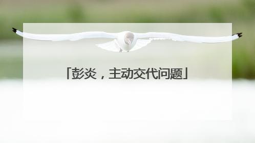 彭炎，主动交代问题