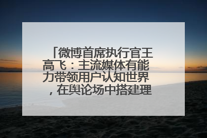 微博首席执行官王高飞：主流媒体有能力带领用户认知世界，在舆论场中搭建理性的讨论空间