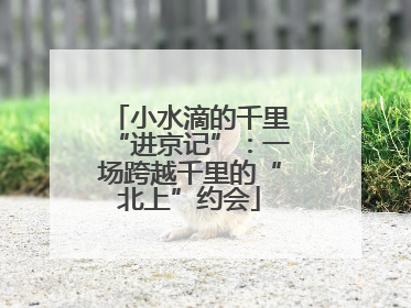 小水滴的千里“进京记”：一场跨越千里的“北上”约会