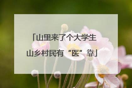 山里来了个大学生 山乡村民有“医”靠