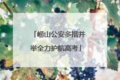 崂山公安多措并举全力护航高考