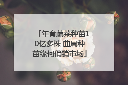 年育蔬菜种苗10亿多株 曲周种苗缘何俏销市场