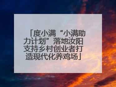 度小满“小满助力计划”落地汝阳支持乡村创业者打造现代化养鸡场