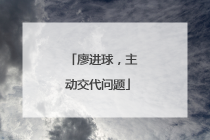 廖进球，主动交代问题