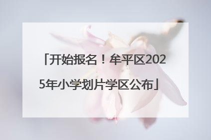 开始报名！牟平区2025年小学划片学区公布