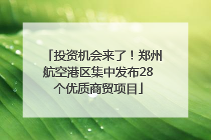 投资机会来了！郑州航空港区集中发布28个优质商贸项目