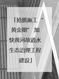 抢抓施工“黄金期” 加快黄河故道水生态治理工程建设