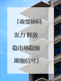 政策协同发力 释放稳市场稳预期强信号