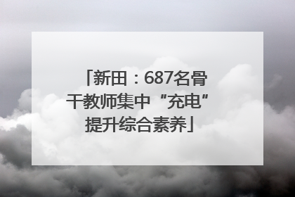 新田：687名骨干教师集中“充电” 提升综合素养