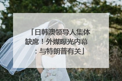 日韩澳领导人集体缺席！外媒曝光内幕：与特朗普有关