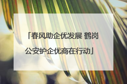 春风助企优发展 鹤岗公安护企优商在行动