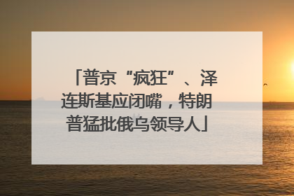 普京“疯狂”、泽连斯基应闭嘴，特朗普猛批俄乌领导人
