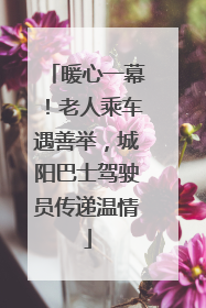 暖心一幕！老人乘车遇善举，城阳巴士驾驶员传递温情