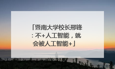 暨南大学校长邢锋：不+人工智能，就会被人工智能+