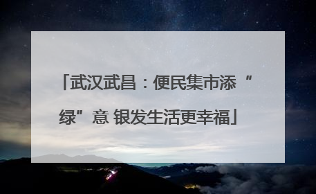 武汉武昌：便民集市添“绿”意 银发生活更幸福
