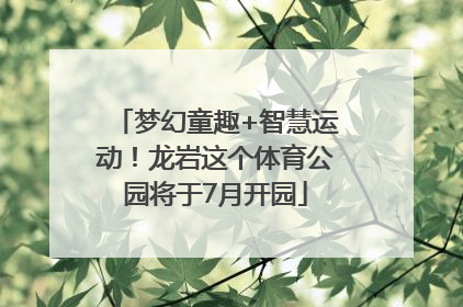 梦幻童趣+智慧运动！龙岩这个体育公园将于7月开园