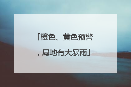 橙色、黄色预警，局地有大暴雨