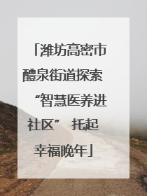 潍坊高密市醴泉街道探索“智慧医养进社区” 托起幸福晚年