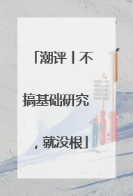 潮评丨不搞基础研究，就没根