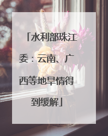 水利部珠江委：云南、广西等地旱情得到缓解