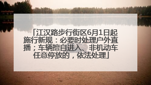 江汉路步行街区6月1日起施行新规：必要时处理户外直播；车辆擅自进入、非机动车任意停放的，依法处理