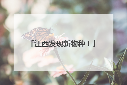 江西发现新物种！