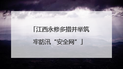 江西永修多措并举筑牢防汛“安全网”