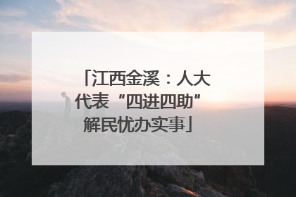 江西金溪：人大代表“四进四助”解民忧办实事