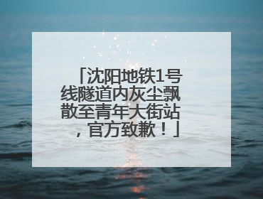 沈阳地铁1号线隧道内灰尘飘散至青年大街站，官方致歉！