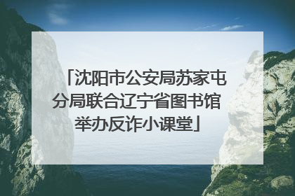 沈阳市公安局苏家屯分局联合辽宁省图书馆举办反诈小课堂