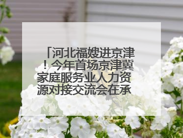 河北福嫂进京津！今年首场京津冀家庭服务业人力资源对接交流会在承德举办
