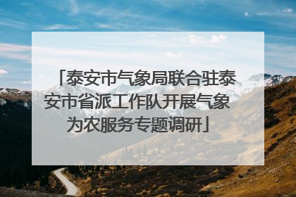 泰安市气象局联合驻泰安市省派工作队开展气象为农服务专题调研