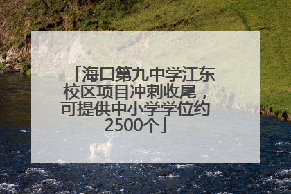 海口第九中学江东校区项目冲刺收尾，可提供中小学学位约2500个