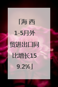 海 西 1-5月外贸进出口同比增长159.2%