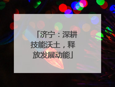 济宁：深耕技能沃土，释放发展动能