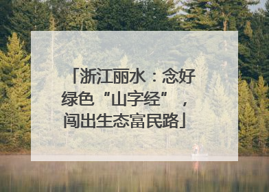 浙江丽水：念好绿色“山字经”，闯出生态富民路
