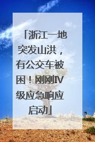 浙江一地突发山洪，有公交车被困！刚刚Ⅳ级应急响应启动