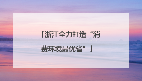 浙江全力打造“消费环境最优省”