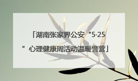 湖南张家界公安“5·25”心理健康周活动温暖警营