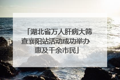 湖北省万人肝病大筛查襄阳站活动成功举办 惠及千余市民