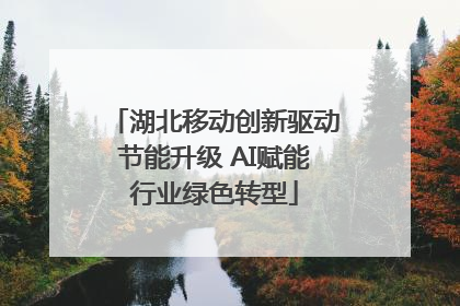 湖北移动创新驱动节能升级 AI赋能行业绿色转型