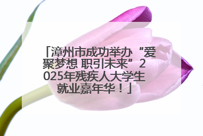漳州市成功举办“爱聚梦想 职引未来”2025年残疾人大学生就业嘉年华！