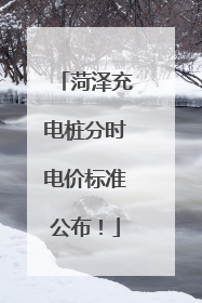 菏泽充电桩分时电价标准公布！