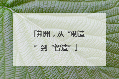 荆州，从“制造”到“智造”